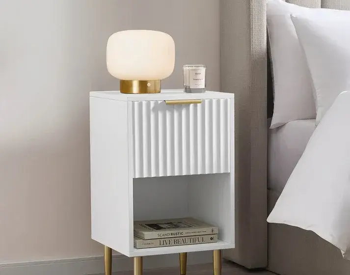 Evie 1 Drawer Nightstand – Warm White