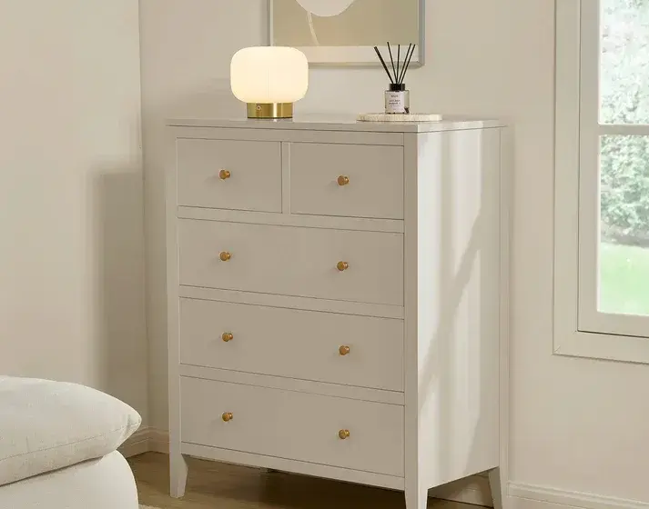 Poppy 5 Drawer Chest – Cream