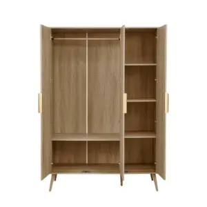 Hattie 3 Door Wardrobe – Light Wood